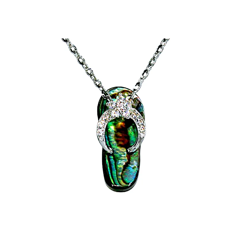 Ladies necklaces Asian styles-Abalone Flip Flop Necklace