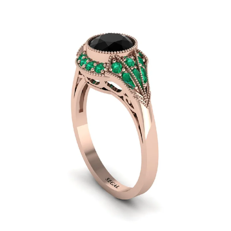 Ladies engagement rings customer reviews-Emerald Vintage-Inspired Besel Engagement Ring - Makenzie No. 23