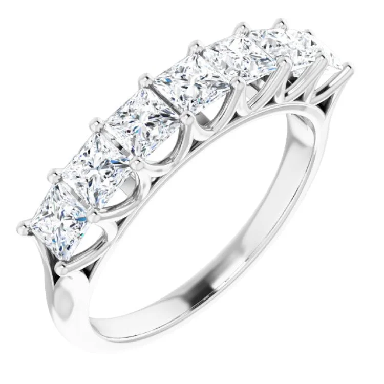 Ladies rings couple sets-Platinum 1 3/8 CTW Natural Diamond Anniversary Band