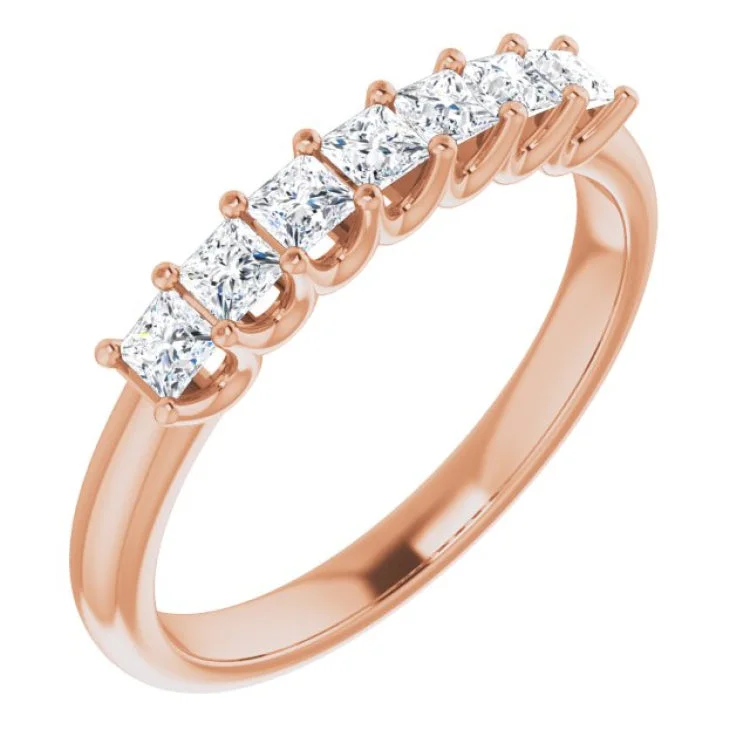 Ladies rings vintage charm-14K Rose 1/2 CTW Natural Diamond Anniversary Band