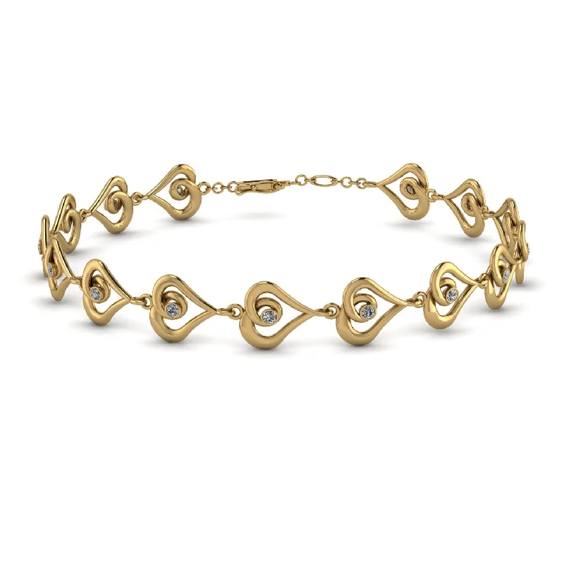 Ladies bracelets holiday gifts-Heart Diamond Bracelet - Martha No. 1