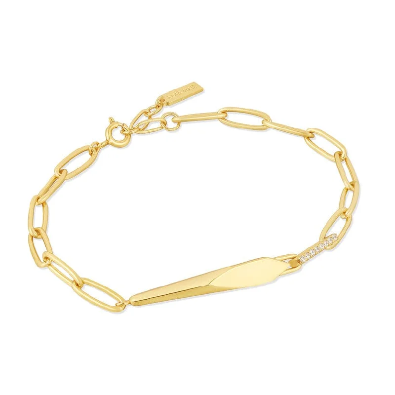 Ladies bracelets handmade designs-Gold Geometric Chunky Chain Bracelet