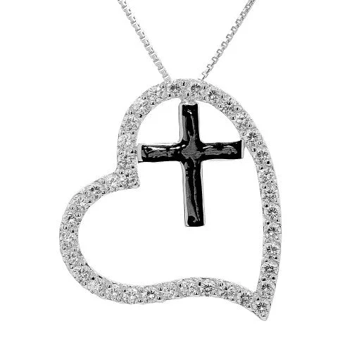 Ladies necklaces designer labels-Spirit Heart Cross Necklace