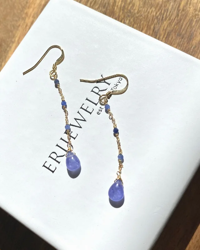 Ladies earrings care advice-Tanzanite Bohemian Earrings