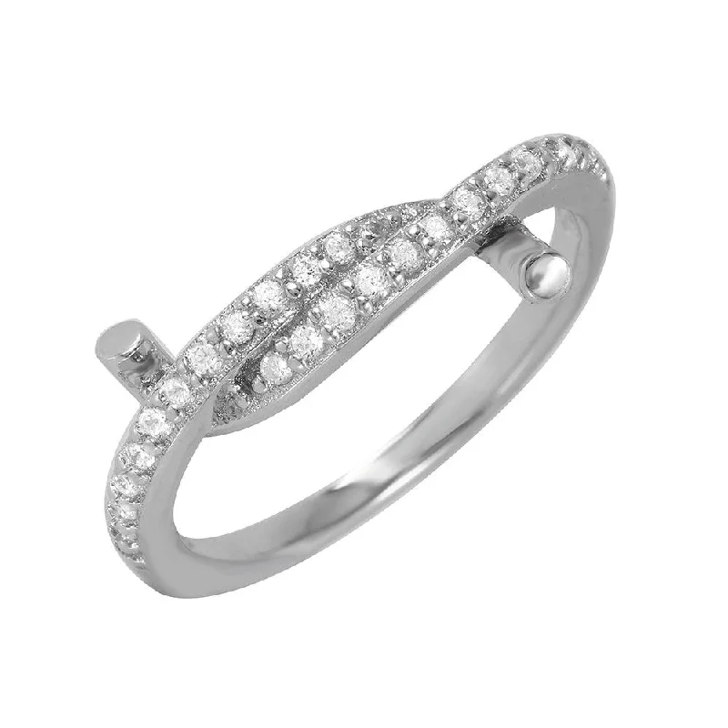 Ladies rings luxurious designs-Silver 925 Rhodium Plated Twirl Ring - BGR00940