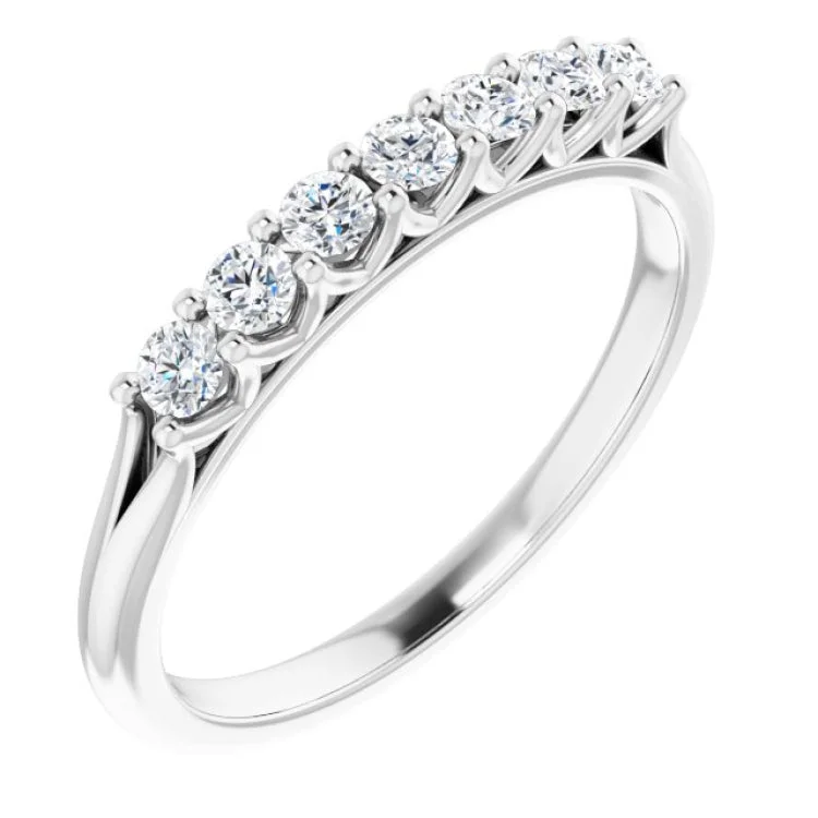 Ladies rings heart shapes-14K White 1/3 CTW Natural Diamond Anniversary Band