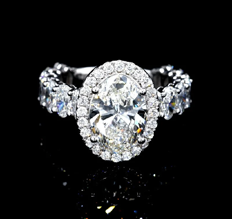 Ladies engagement rings Valentine’s Day-Oval-Cut Lab Diamond Engagement Ring