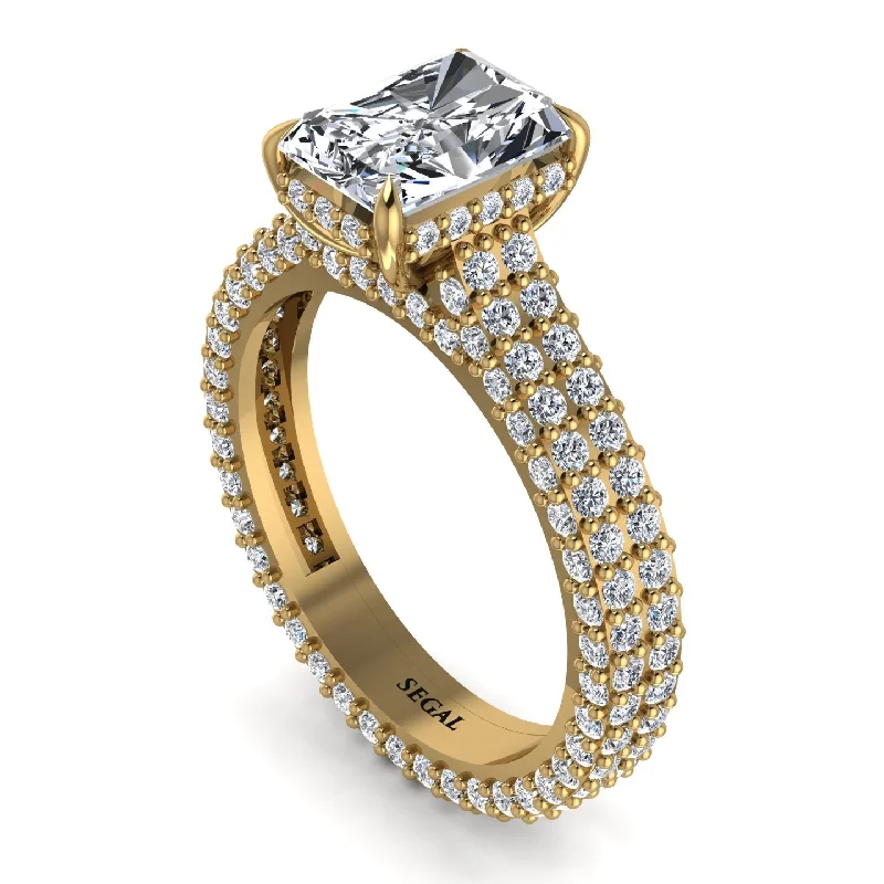 Ladies engagement rings viral designs-Radiant Cut Diamond Pave Engagement Ring - Kenzie No. 1