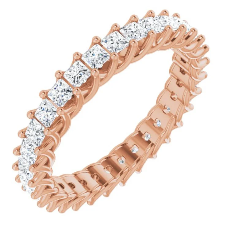 Ladies rings subtle luxury-14K Rose 1 1/2 CTW Diamond Eternity Band