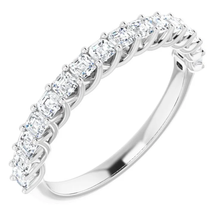 Ladies rings jade accents-Platinum 3/4 CTW Natural Diamond Anniversary Band