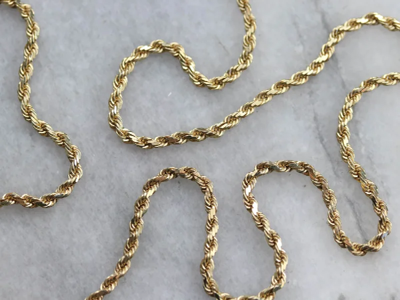 Ladies necklaces titanium options-Gold Twisted Rope Chain Necklace