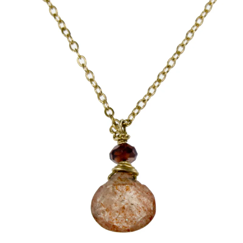 Ladies necklaces celebrity trends-Sunstone One Drop Necklace