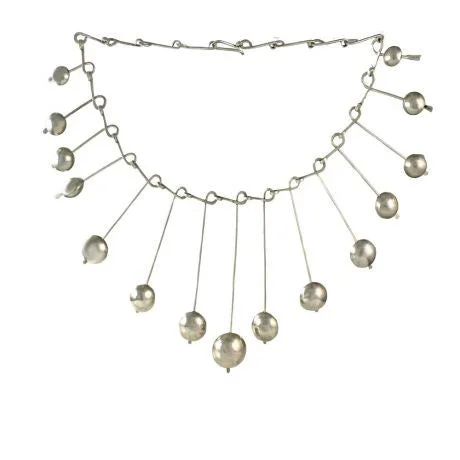 Ladies necklaces silver tones-Satellite Mobile Necklace