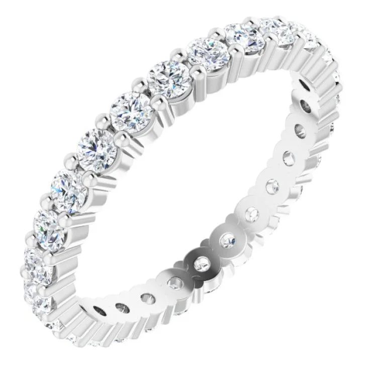 Ladies rings online shopping-14K White 9/10 CTW Lab-Grown Diamond Eternity Band Size 5