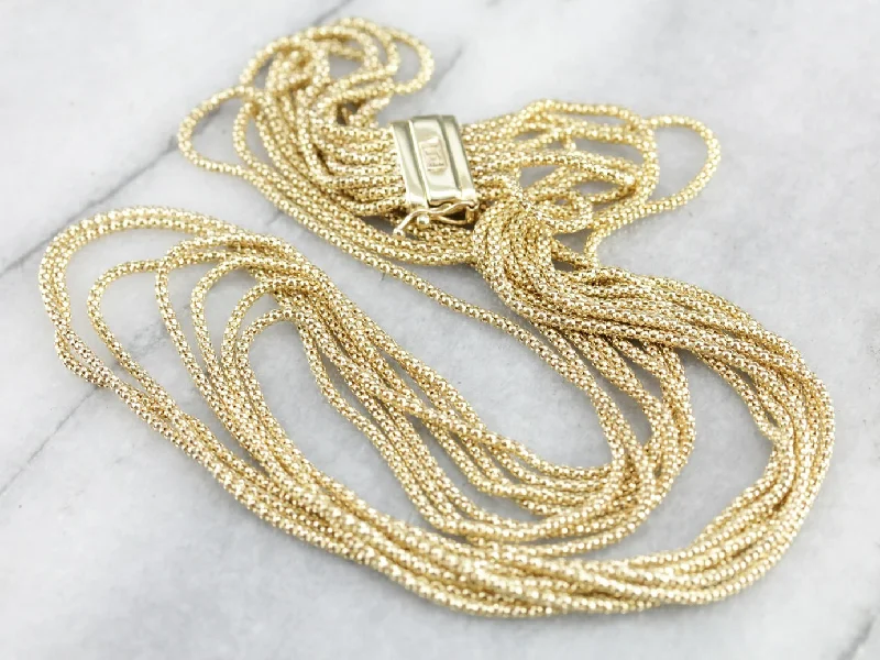 Ladies necklaces discount deals-Yellow Gold Multi Strand Necklace