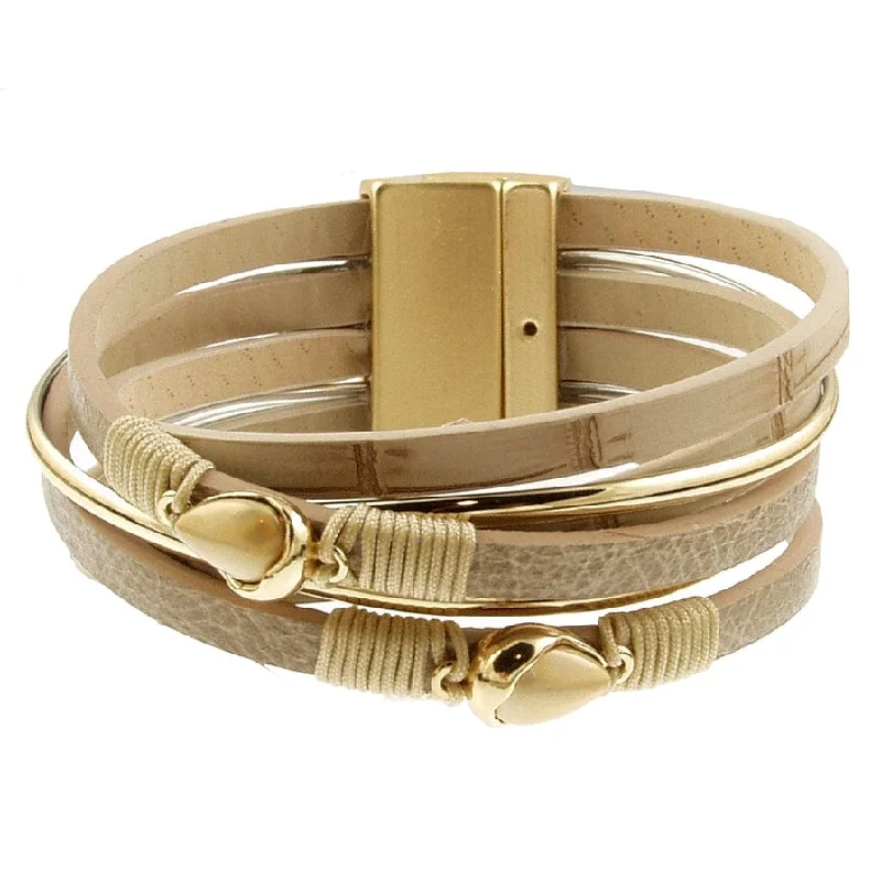 Ladies bracelets price range-Matte Gold Beige Print Bracelet