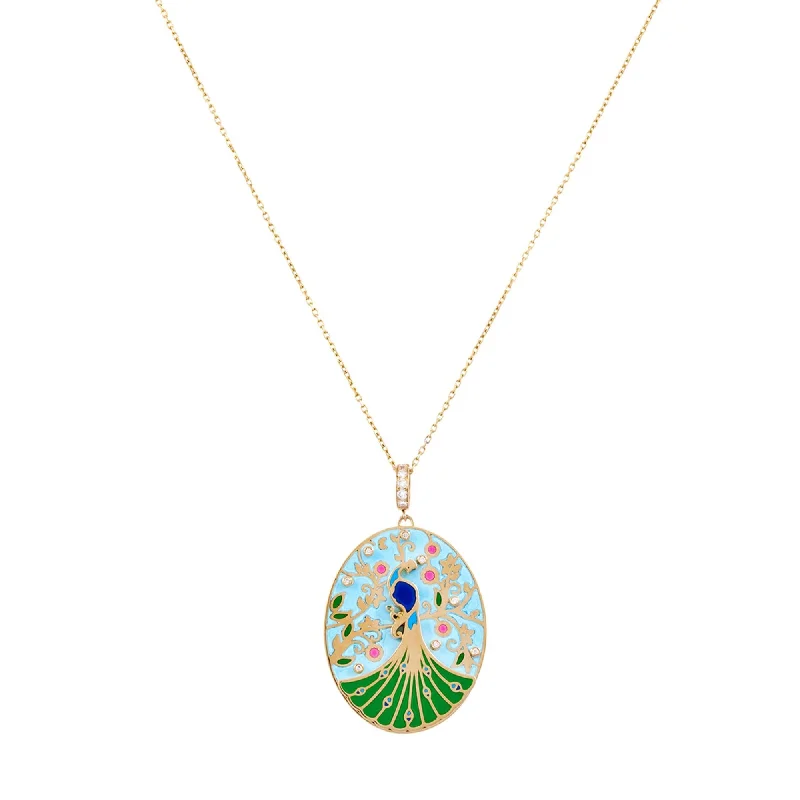 Ladies necklaces Christmas styles-The Wise Peacock Pendant Necklace