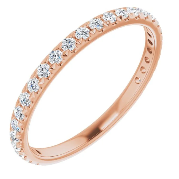 Ladies rings store finds-14K Rose 3/8 CTW Natural Diamond French-Set Anniversary Band