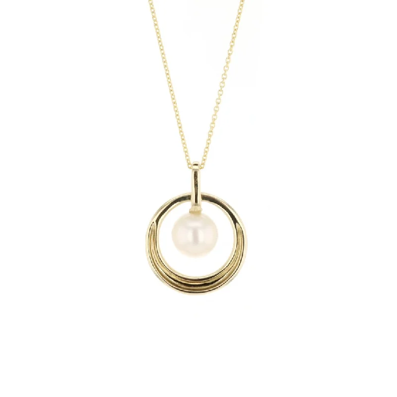 Ladies necklaces online shopping-18" Pearl & Diamond Pendant Necklace | 10276686