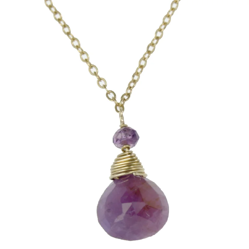 Ladies necklaces customer reviews-Pink Sapphire One Drop Necklace