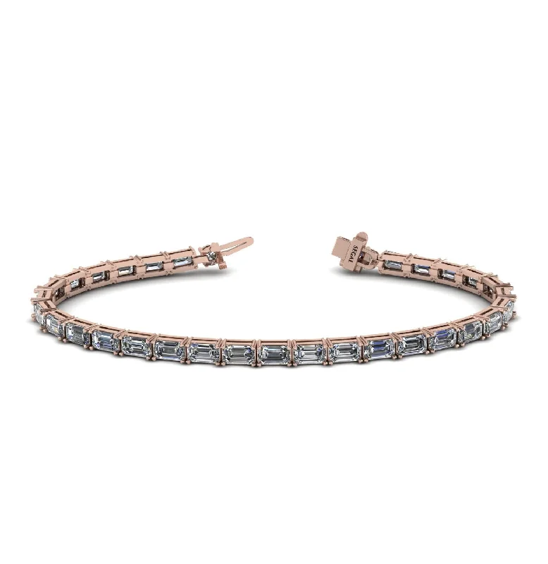 Ladies bracelets memory keepsakes-Emerald Cut Diamond Tennis Bracelet - Rachel No. 2