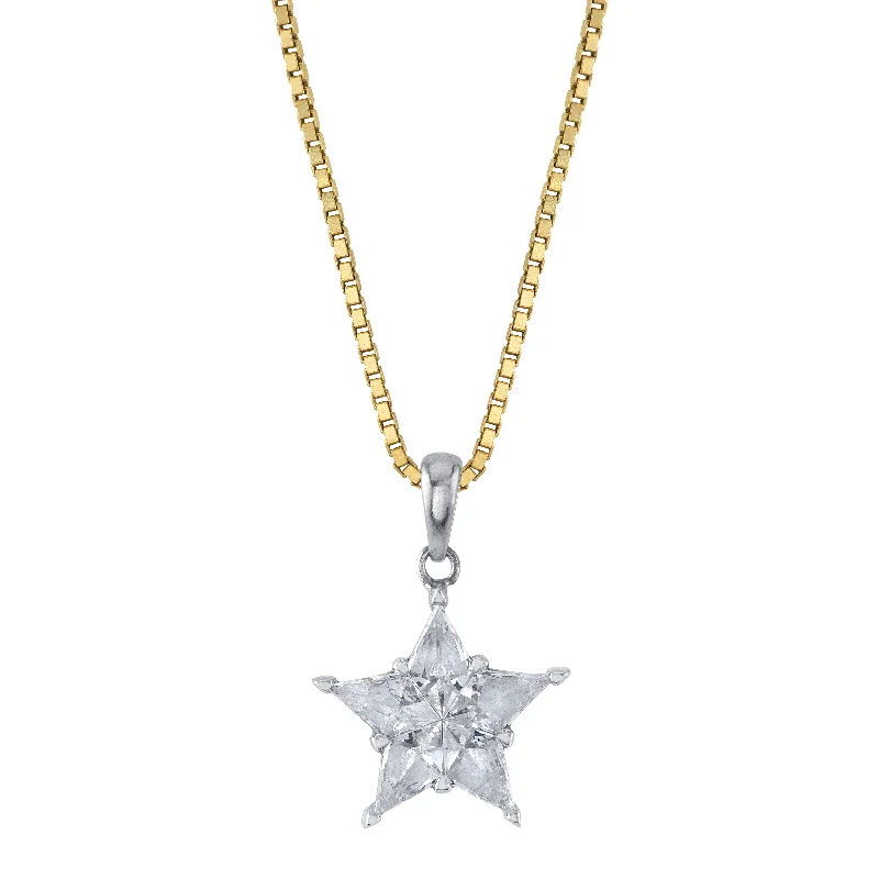 Ladies necklaces price range-Multistone Diamond Star Charm Necklace