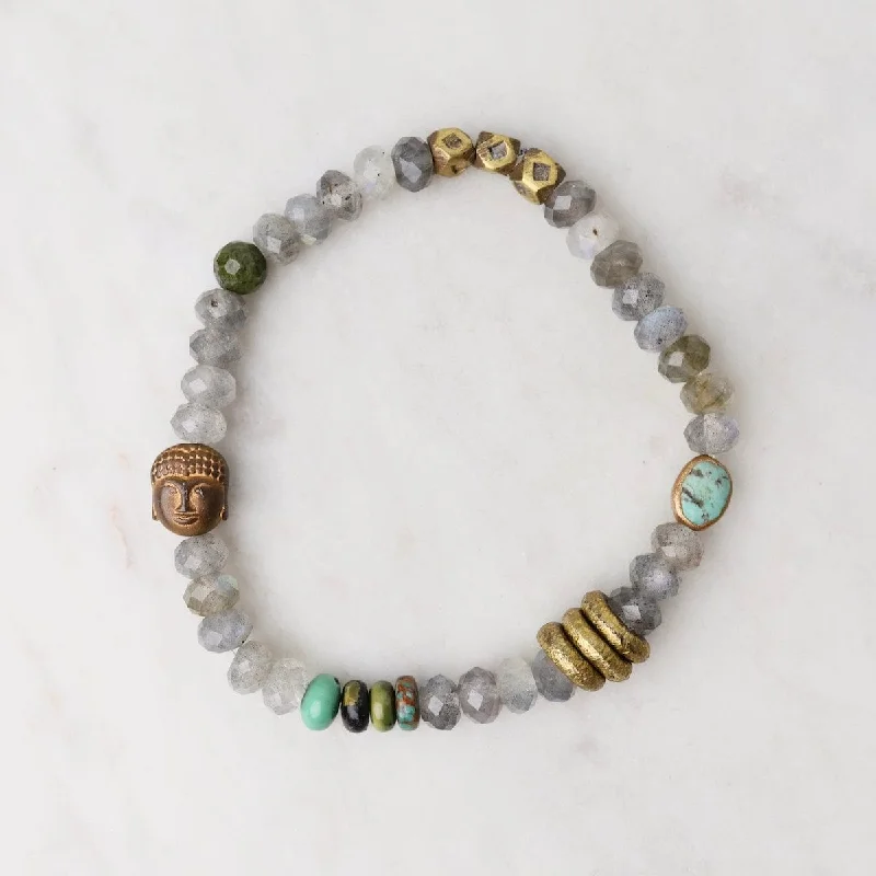 Ladies bracelets store locations-Labradorite, Brass rings & Buddha Bracelet