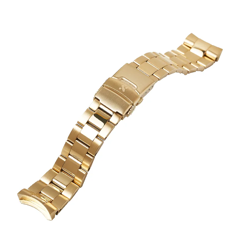 Ladies bracelets luxurious looks-SKX/SRPD Watch Bracelet: Oyster Gold Brushed Finish