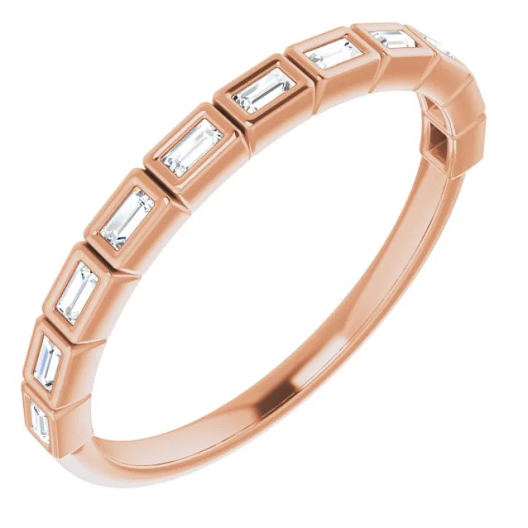 Ladies rings mature styles-14K Rose 1/6 CTW Natural Diamond Anniversary Band