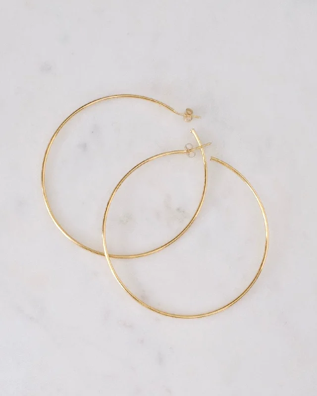 Ladies earrings hoop styles-Gold Large Hoop Earrings