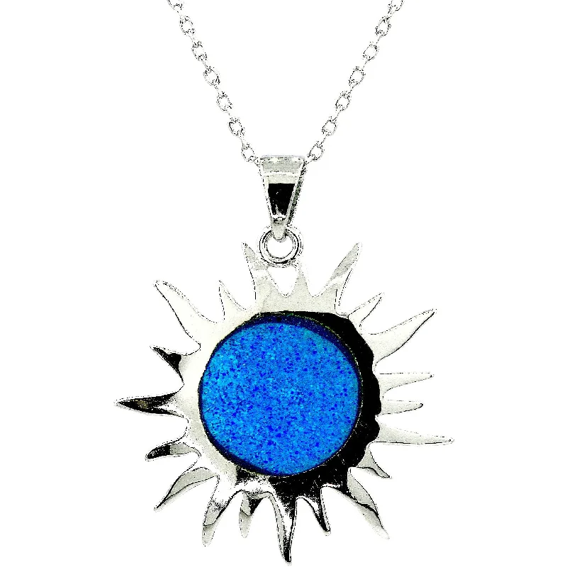 Ladies necklaces Asian styles-Ocean Blue Sun Necklace