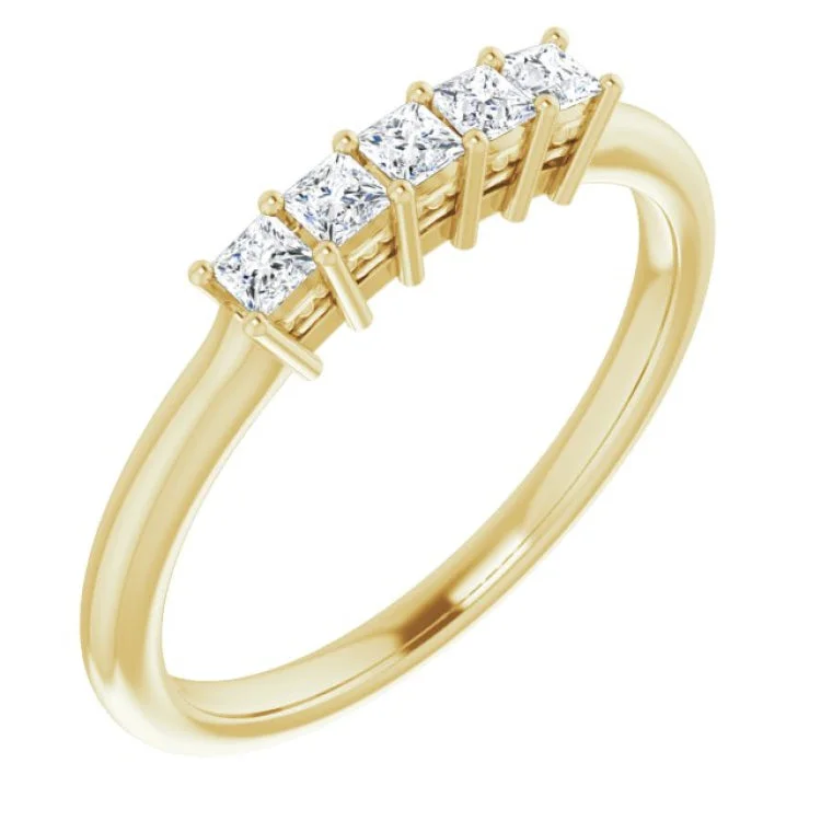 Ladies rings creative designs-14K Yellow 1/4 CTW Natural Diamond Anniversary Band