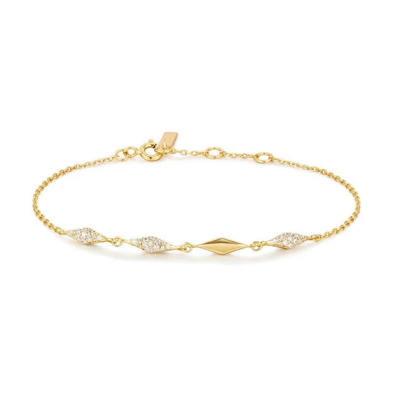 Ladies bracelets slim bands-Gold Multi Sparkle Bracelet