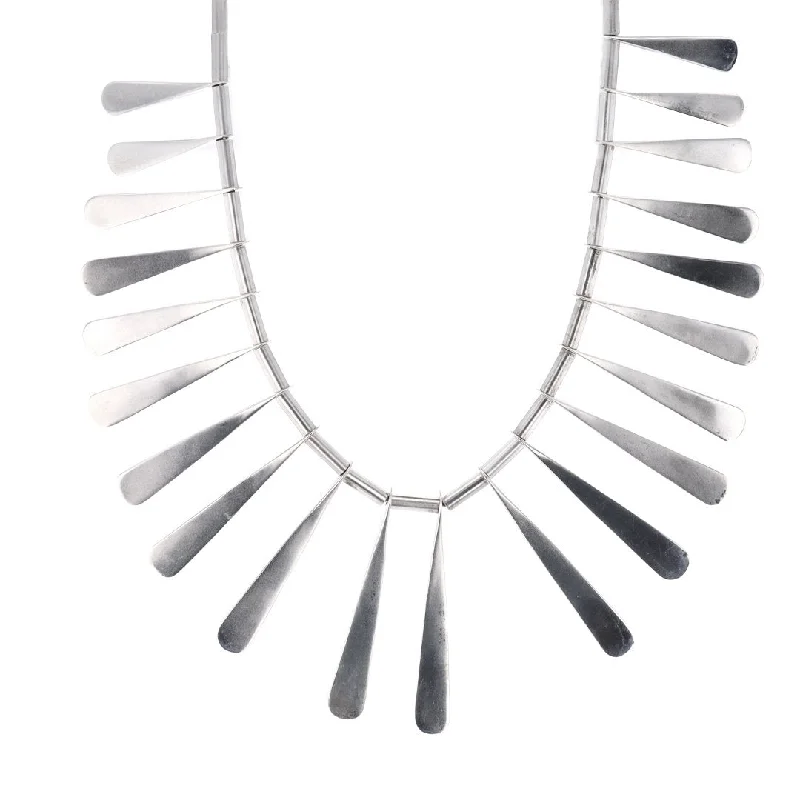 Ladies necklaces worldwide styles-Sterling Silver Mid Century Necklace