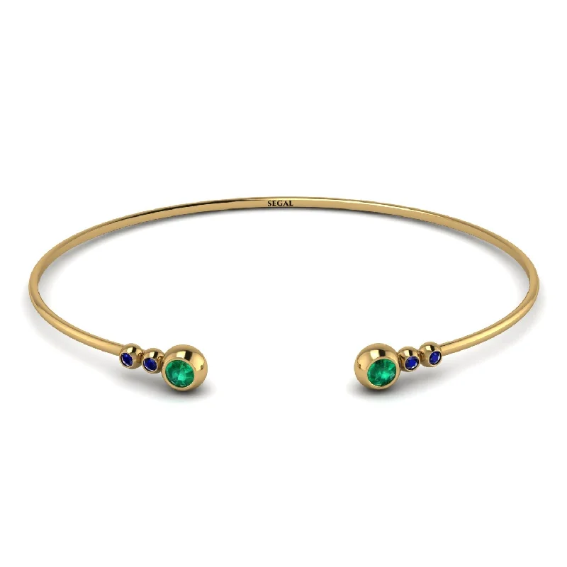 Ladies bracelets classic designs-Geometric Bezel Emerald Bracelet - Josie No. 64