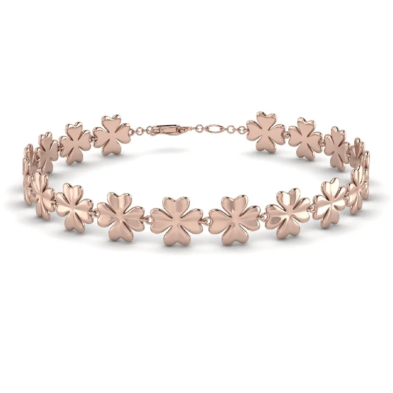 Ladies bracelets party glamour-Flower Gold Bracelet - Simone No. 2