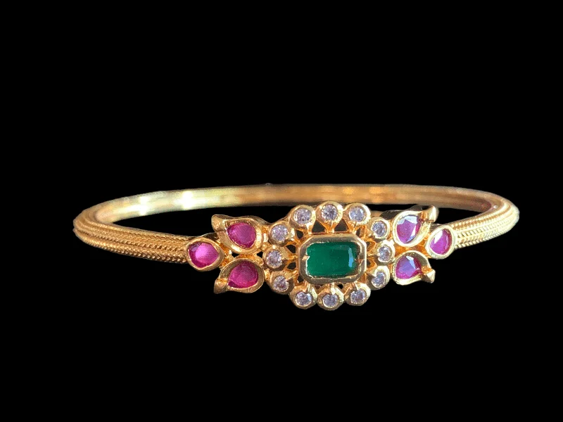 Ladies bracelets floral accents-B37 Gold plated bracelet - single kada ( READY TO SHIP )