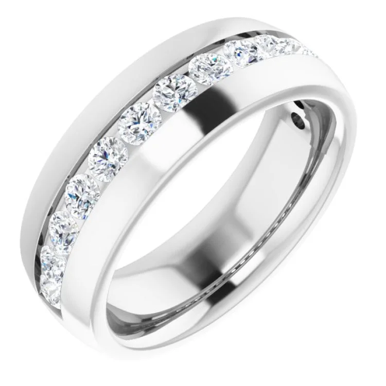 Ladies rings couple sets-10K White 1 3/8 CTW Natural Diamond Band