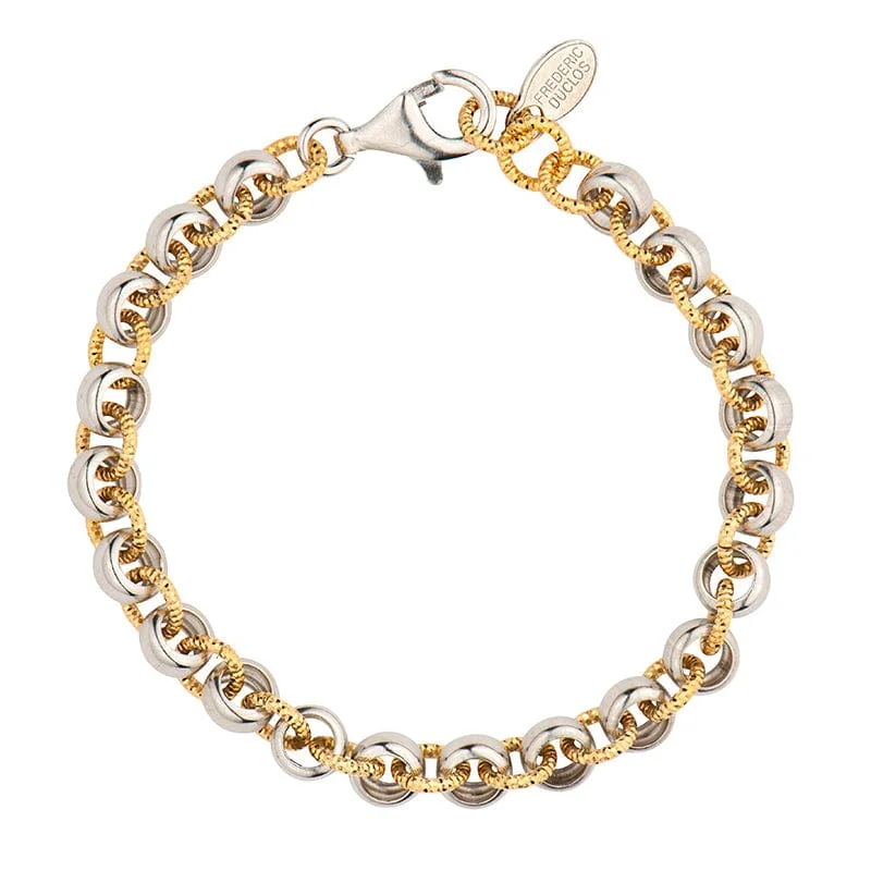 Ladies bracelets gold designs-Sterling Silver & Yellow Gold Plated Riley Bracelet