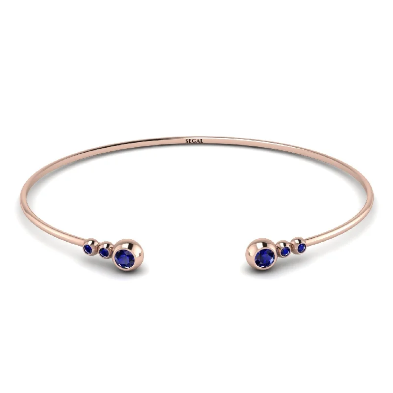 Ladies bracelets limited editions-Geometric Bezel Sapphire Bracelet - Josie No. 74