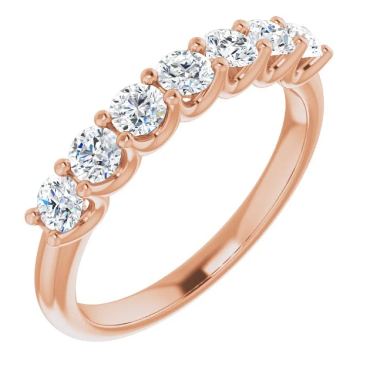 Ladies rings price range-14K Rose 5/8 CTW Natural Diamond Anniversary Band