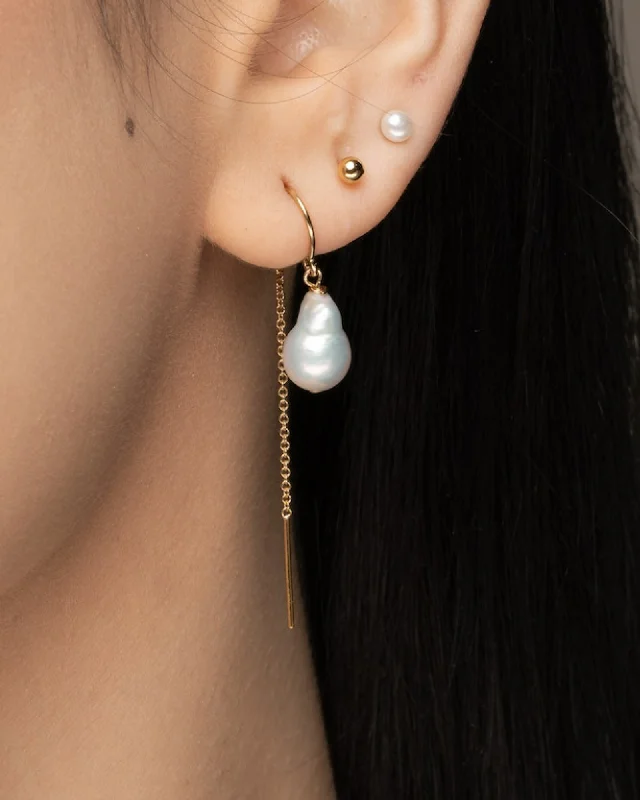 Ladies earrings hypoallergenic-Teardrop Bonbon threader earrings