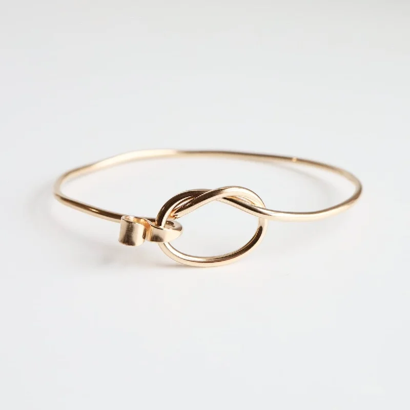 Ladies bracelets rose gold-Gold Filled Knot Latching Bracelet