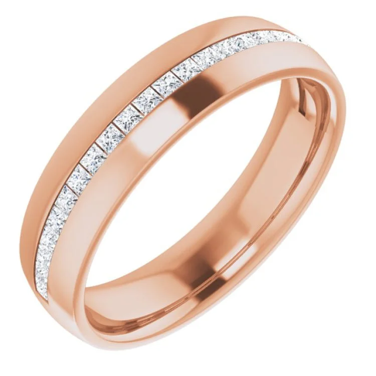 Ladies rings wedding bands-14K Rose 5/8 CTW Diamond Band