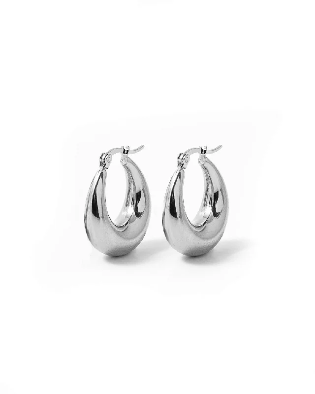 Ladies earrings delicate drops-Oculus Silver Earrings