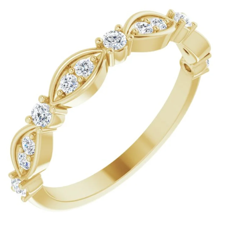 Ladies rings ethnic patterns-14K Yellow 1/3 CTW Lab-Grown Diamond Anniversary Band