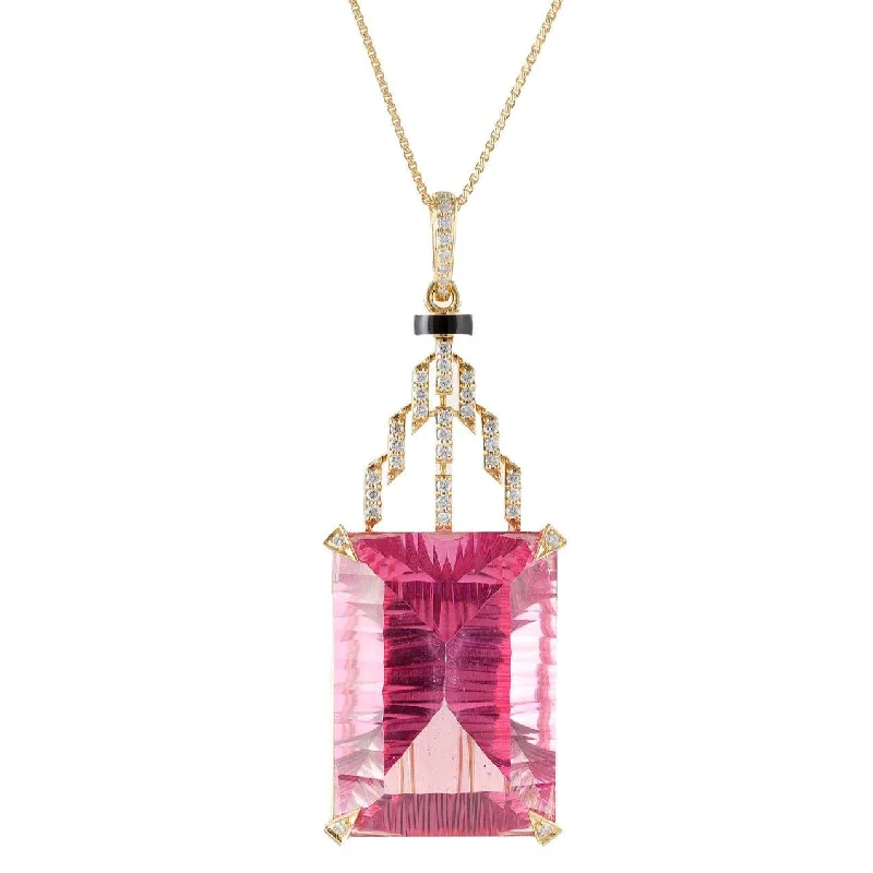 Ladies necklaces titanium options-Pink Quartz Pendant Necklace