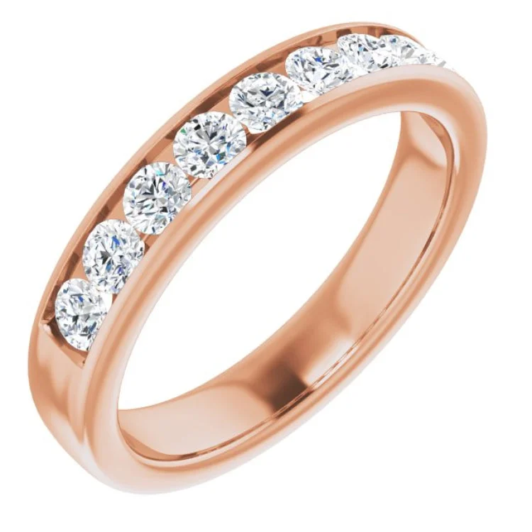 Ladies rings size guide-14K Rose 1 CTW Natural Diamond Band