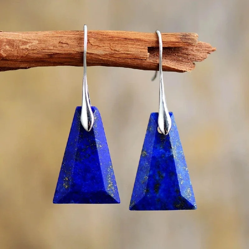 Ladies earrings age suitability-Graceful Lapis Lazuli Earrings