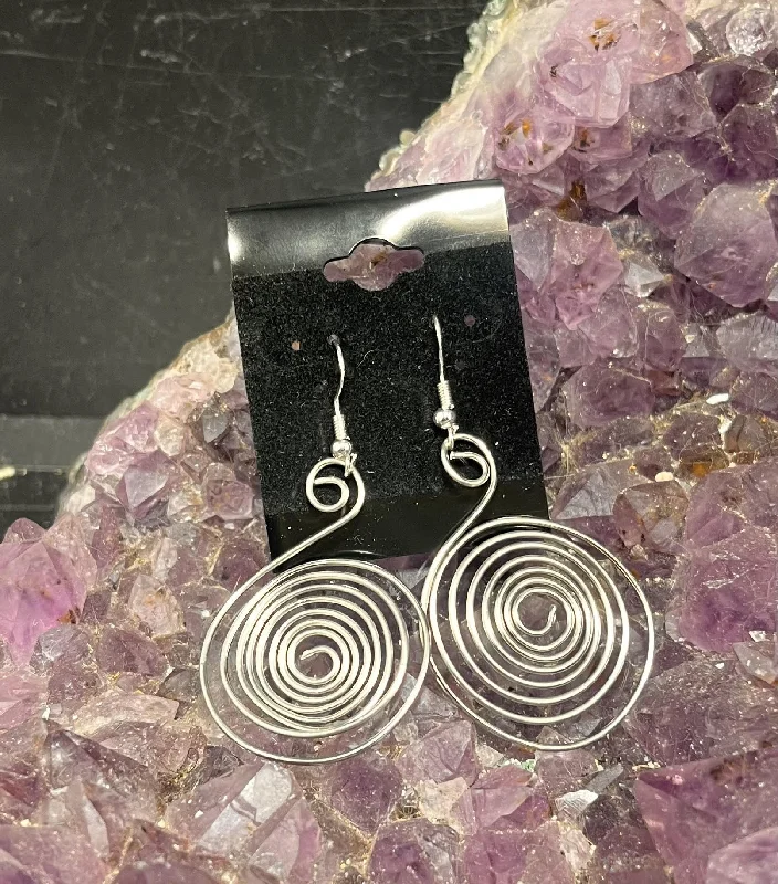 Ladies earrings customer reviews-Stainless Steel Spiral Handmade Earrings